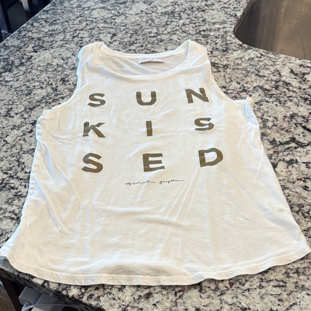 Spiritual Gangster White 'Sun Kissed' Muscle Tee